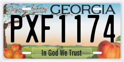 GA license plate PXF1174