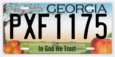 GA license plate PXF1175