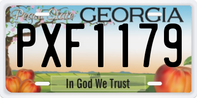 GA license plate PXF1179