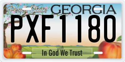 GA license plate PXF1180