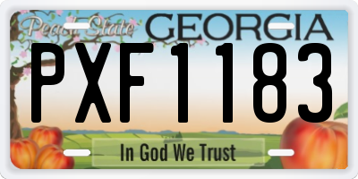 GA license plate PXF1183