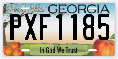 GA license plate PXF1185