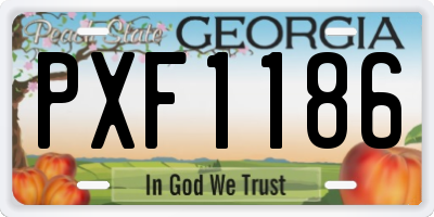 GA license plate PXF1186