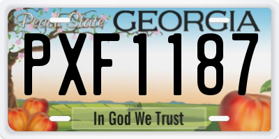 GA license plate PXF1187