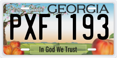 GA license plate PXF1193
