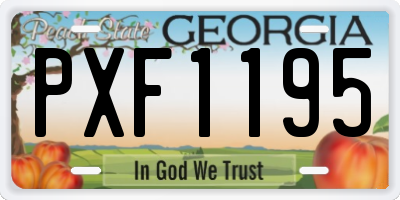 GA license plate PXF1195