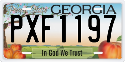 GA license plate PXF1197
