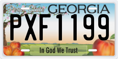 GA license plate PXF1199