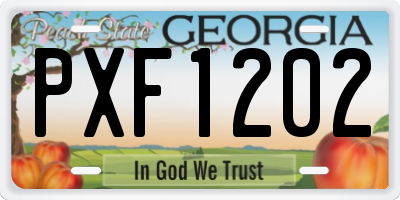 GA license plate PXF1202