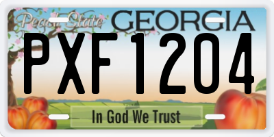 GA license plate PXF1204