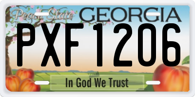 GA license plate PXF1206