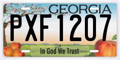 GA license plate PXF1207