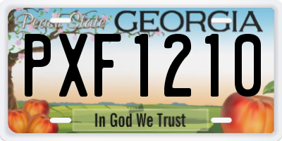 GA license plate PXF1210