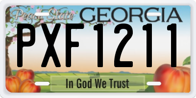 GA license plate PXF1211
