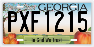 GA license plate PXF1215