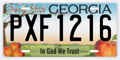 GA license plate PXF1216