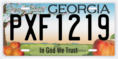 GA license plate PXF1219