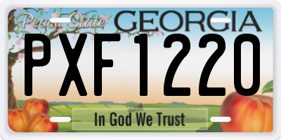 GA license plate PXF1220