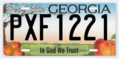 GA license plate PXF1221