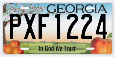 GA license plate PXF1224