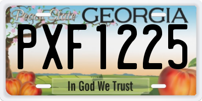 GA license plate PXF1225