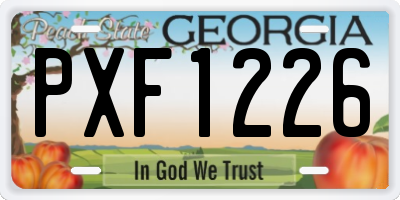 GA license plate PXF1226