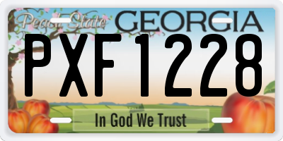 GA license plate PXF1228