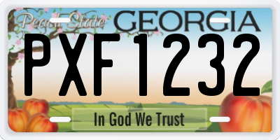 GA license plate PXF1232