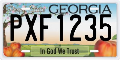 GA license plate PXF1235