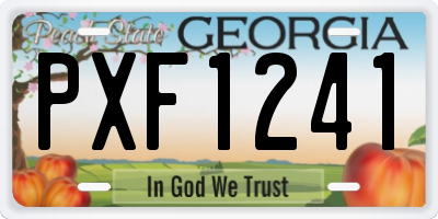 GA license plate PXF1241
