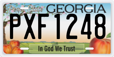 GA license plate PXF1248
