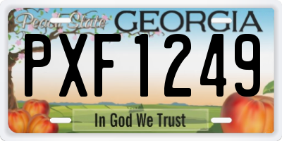 GA license plate PXF1249