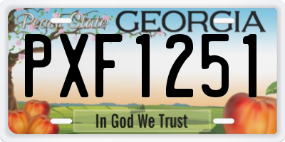 GA license plate PXF1251