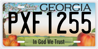 GA license plate PXF1255