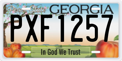 GA license plate PXF1257