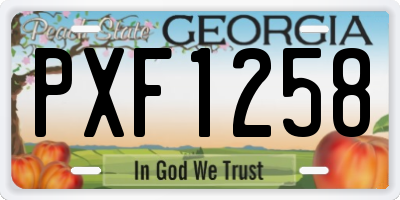 GA license plate PXF1258