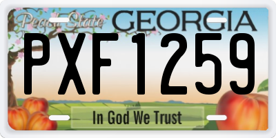 GA license plate PXF1259