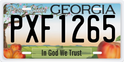 GA license plate PXF1265