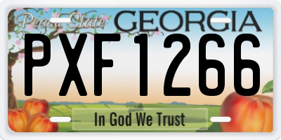 GA license plate PXF1266