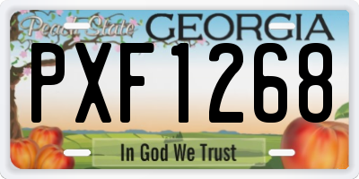 GA license plate PXF1268