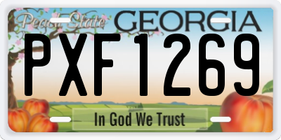 GA license plate PXF1269