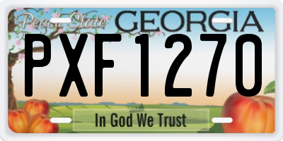 GA license plate PXF1270