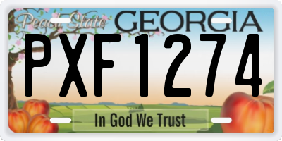 GA license plate PXF1274