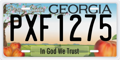 GA license plate PXF1275