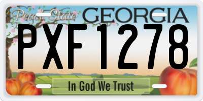 GA license plate PXF1278