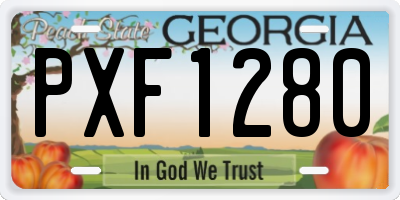 GA license plate PXF1280