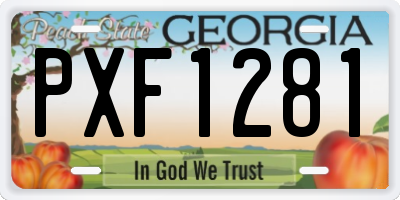 GA license plate PXF1281