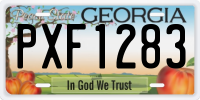 GA license plate PXF1283