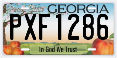 GA license plate PXF1286
