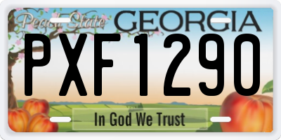 GA license plate PXF1290